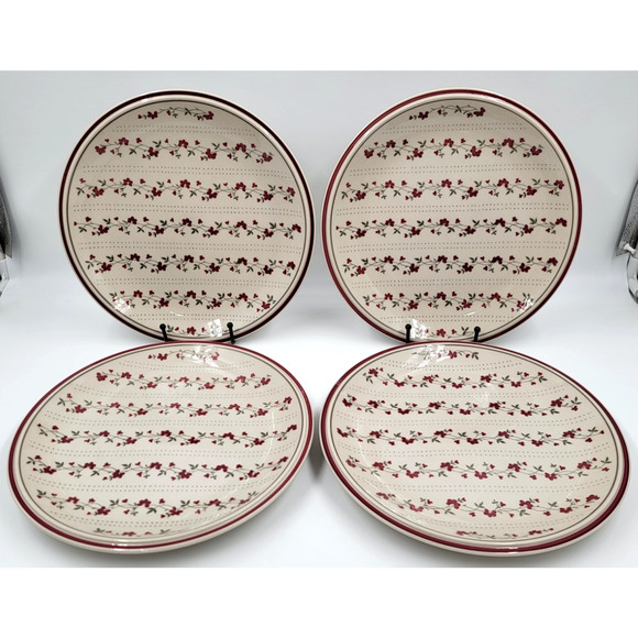 4 Newcor Regency Williamsburg Stoneware Dinner Plates Japan American Country - Picture 3 of 8